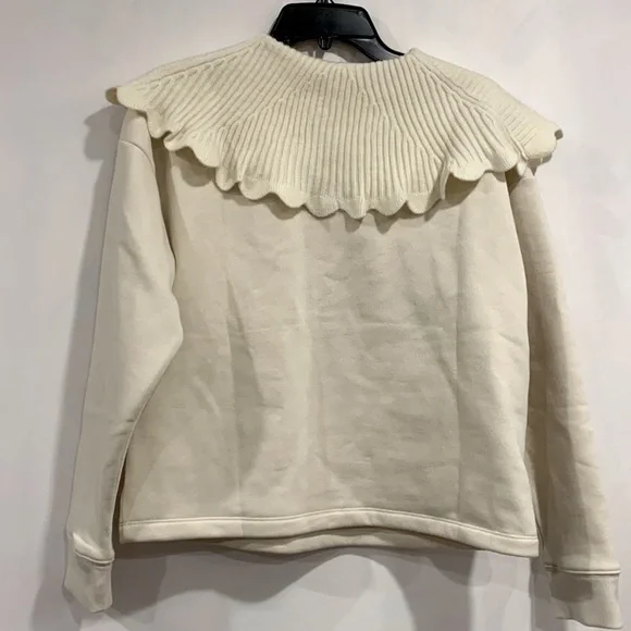 NWT Zara Tricot Lapel Knit Collar Sweatshirt - Picture 5 of 9